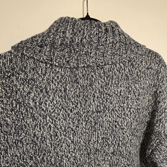 Michael Kors Knitted Sweater Cardigan Short Sleeve Button Up Large Marled Blue - Picture 7 of 9